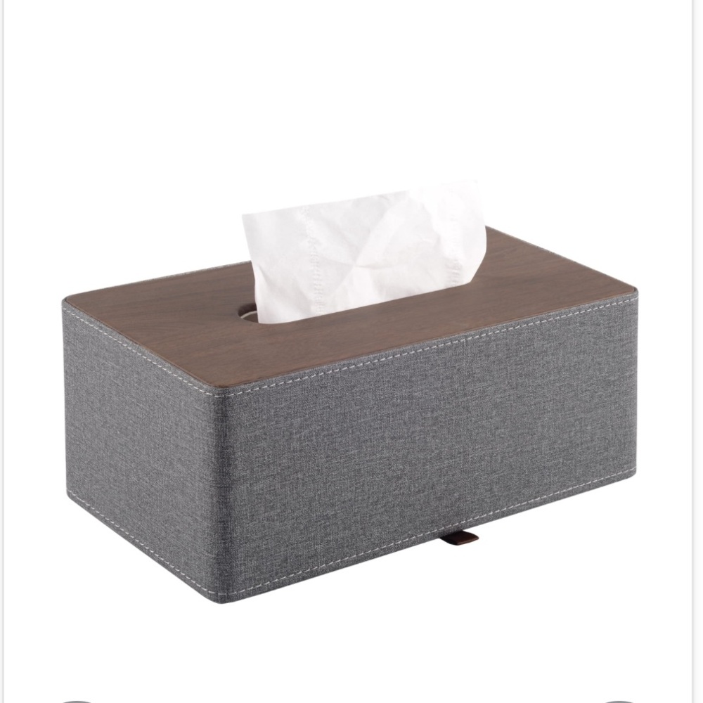 Classic Faux Leather Tissue Box Cover